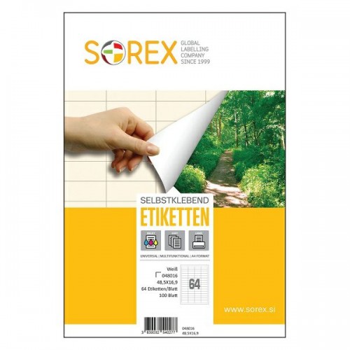 Etikete Sorex 105 x 57 mm, 100/1
