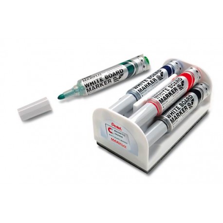 Pentel magnetski držač + spužva i set markera za bijelu ploču Maxiflo 4/1