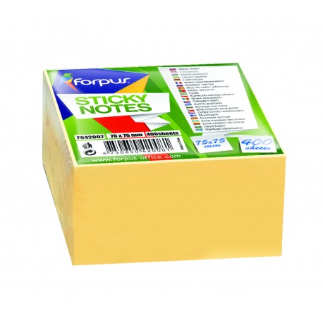 Samoljepiva blok kocka 75 x 75 mm, žuta