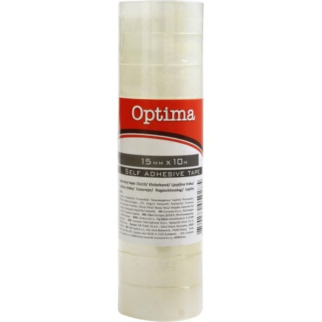 Ljepiva traka Optima, 15 mm x 10 m, prozirna, 10/1