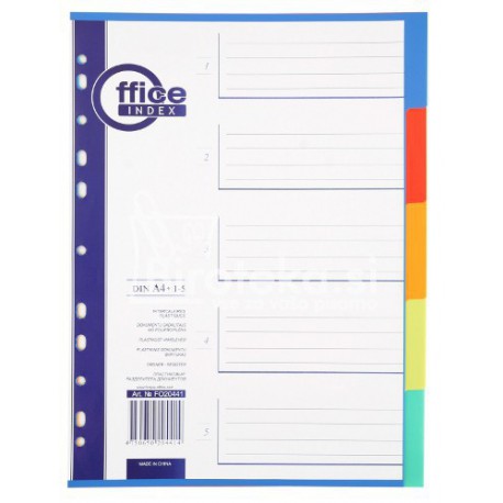 Pregradni registri PP 1-5, u bojama