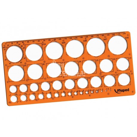 Šablona Rotring – Krogi, 1-36 mm