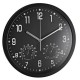 ALCO Stenska ura s termo- in higrometrom,črna