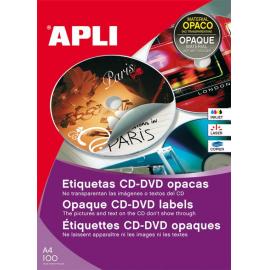 APLI Nalepke za CD/DVD, premer 117 mm 2/stran, 25 pol