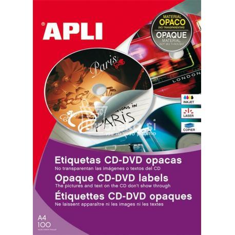 APLI Nalepke za CD/DVD, premer 117 mm 2/stran, 25 pol